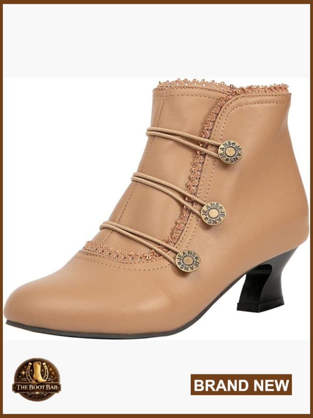 Ankle Boots Low Heel Round Toe Side Zipper Vintage Short Boots Fall Winter